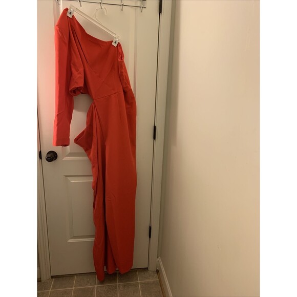 Pants - Sergio Hudson Women's Jumpsuit Romper One Shoulder Cut-Out Size 3X Red